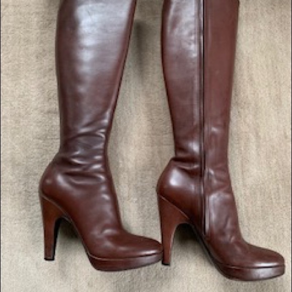 Prada Brown Knee High Boots - Picture 3 of 3